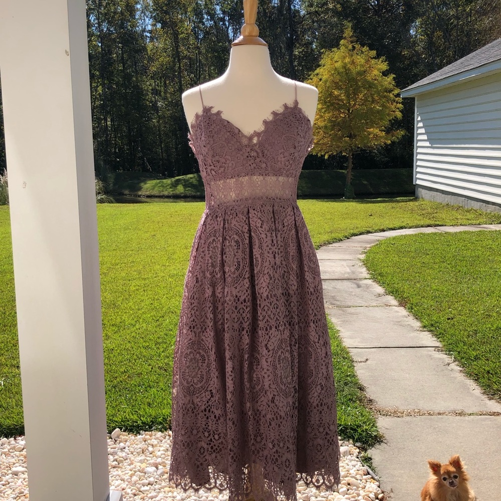 Asos petite lace cami midi prom dress